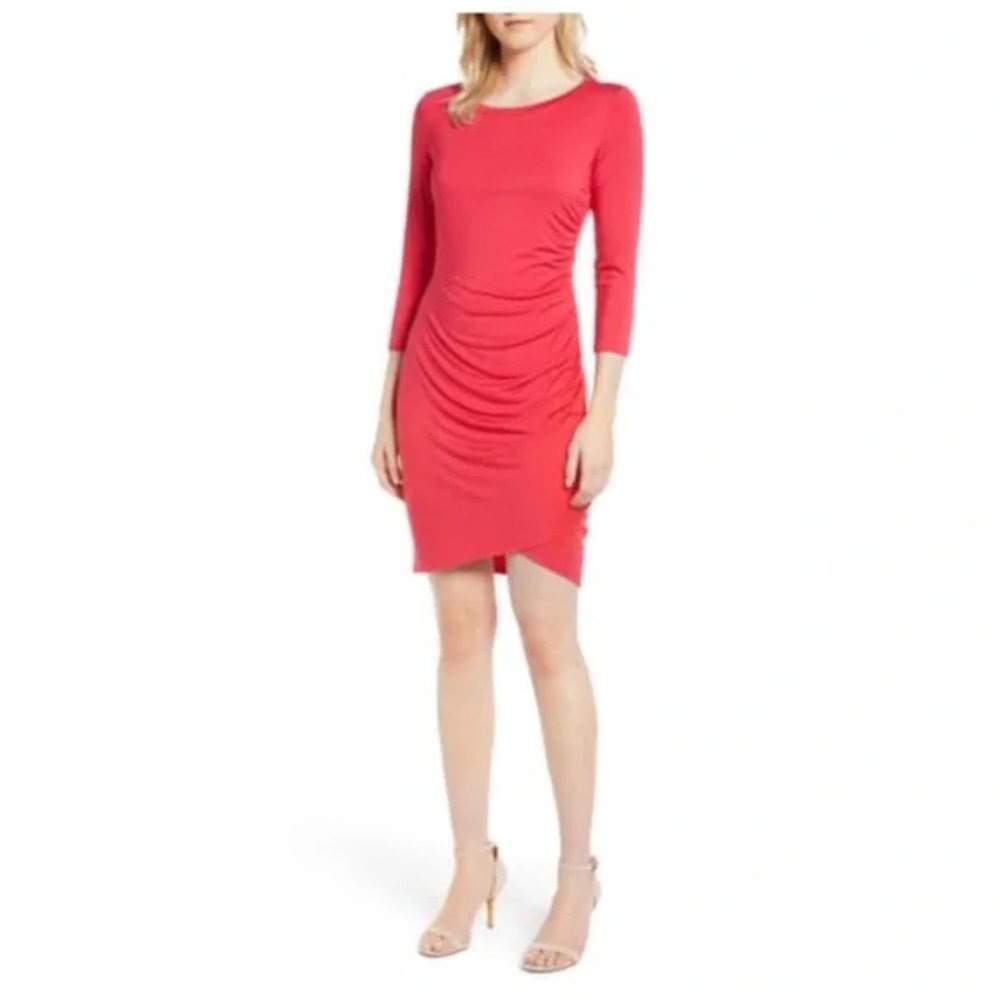 Gibson Side Ruched Long Sleeve Dress